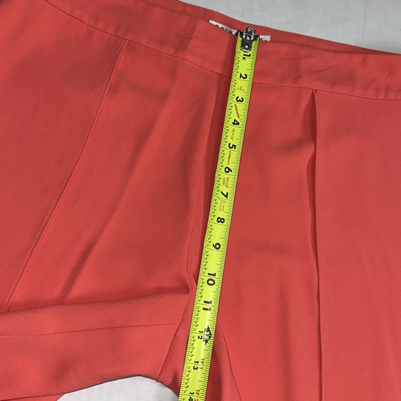 Trina Turk Esplande Split Front Wide Leg Cropped Pants Womens Size 12 Coral - Picture 10 of 13